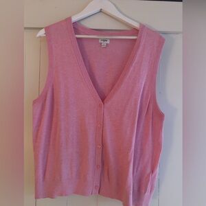 J. Crew Pink Sleeveless Cotton Knit Vest NWOT